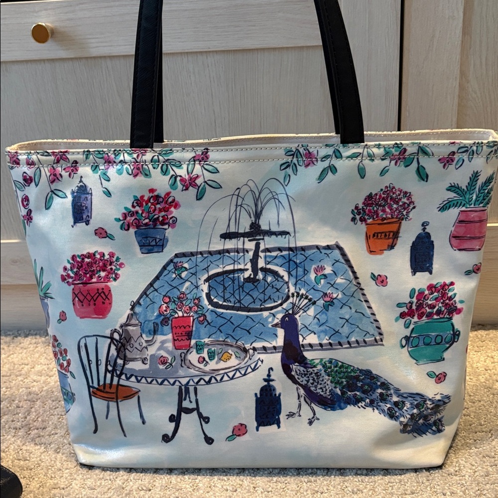 Kate Spade Full Plume Storybook Lining Tote EUC